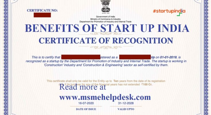 Benefits of registeration under Start Up India recognition